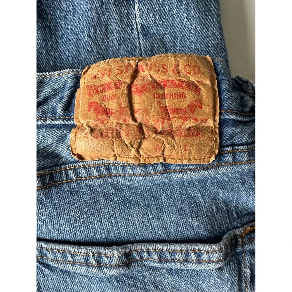 Levis 501 Original Fit Distressed Straight Leg Blue Jeans Mens W36